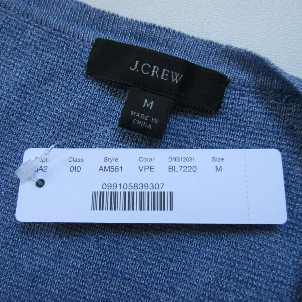 NWT J.Crew Juliette in Periwinkle Linen Open Knit Collarless Sweater Blazer M